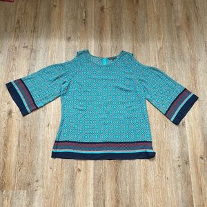 Adrianna Pappel Boho Print Top L NWOT